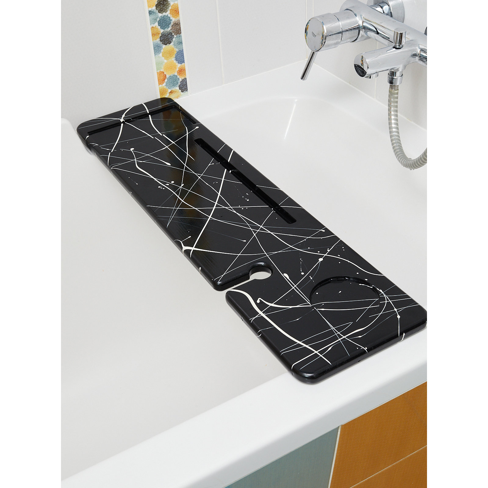 Столик-подставка для ванны, черный