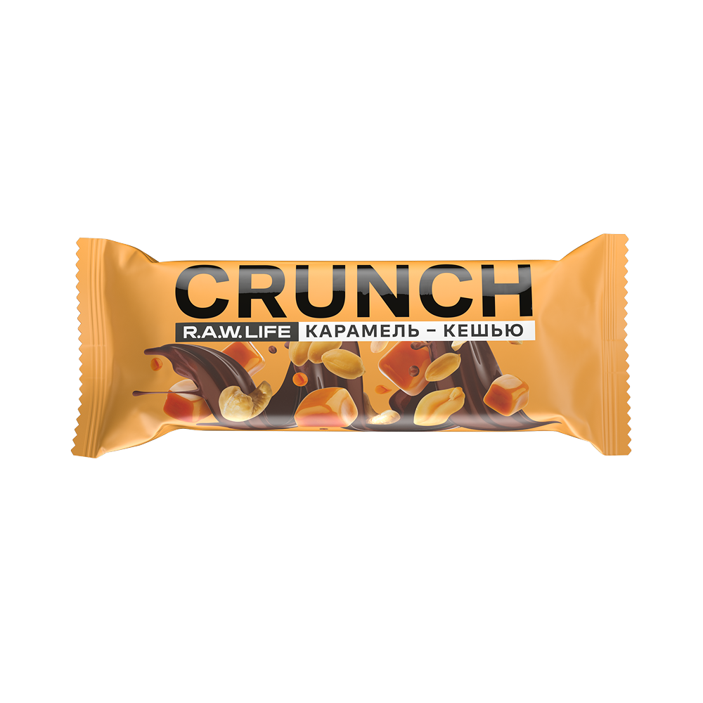 R.A.W. LIFE Ореховый батончик CRUNCH Choco "Карамель-Кешью"