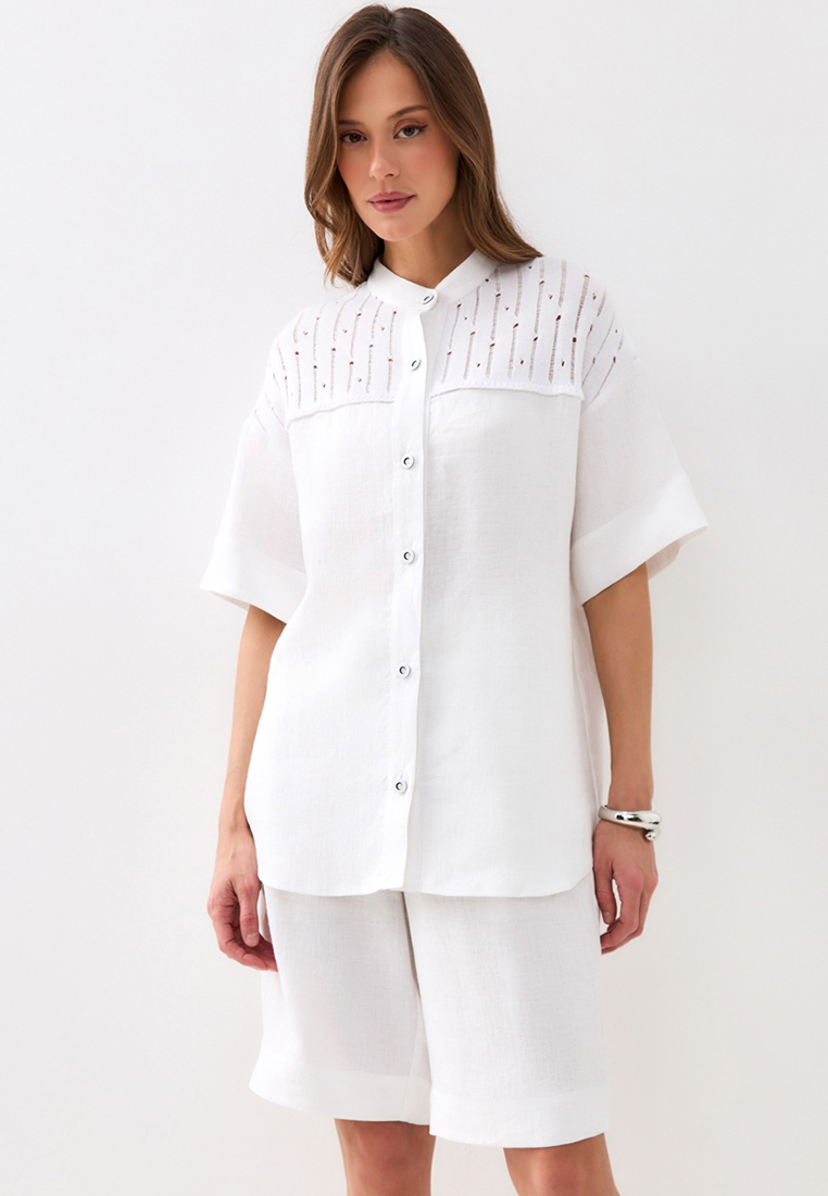 Костюм льняной комбинированный