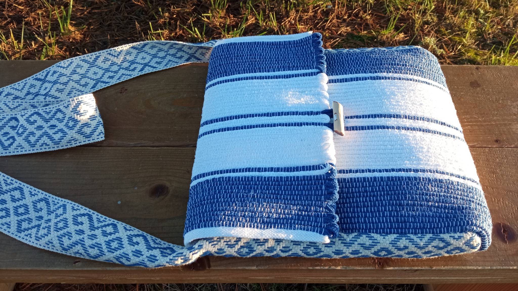 Сумка женская через плечо из хлопкового шнура, домотканая.