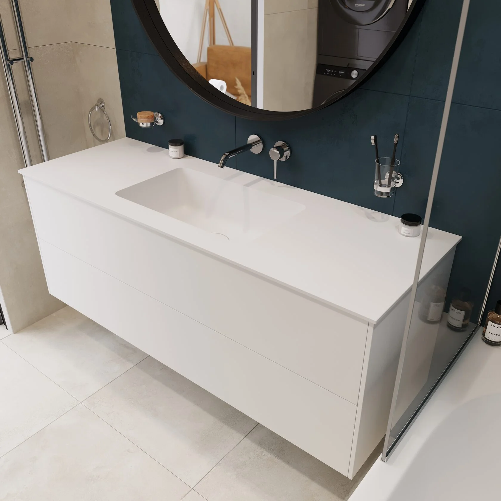 WBVC1200 CUBO встраиваемая прямоугольная раковина 1200*490*150