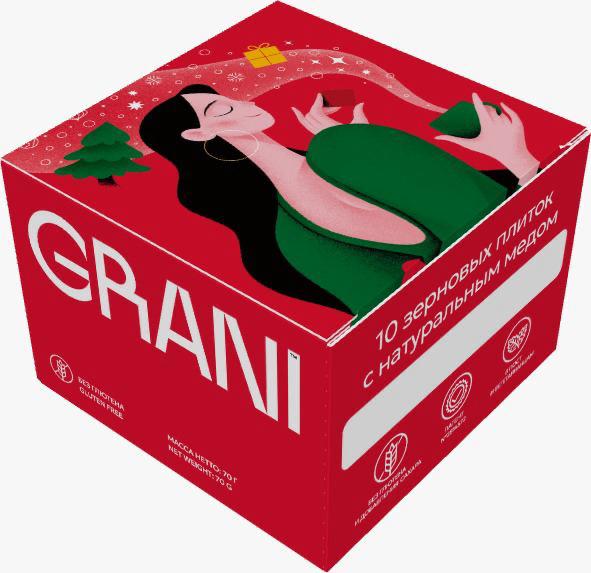 Зерновые медовые плитки с пряностями GRANI 10 шт в минибоксе
