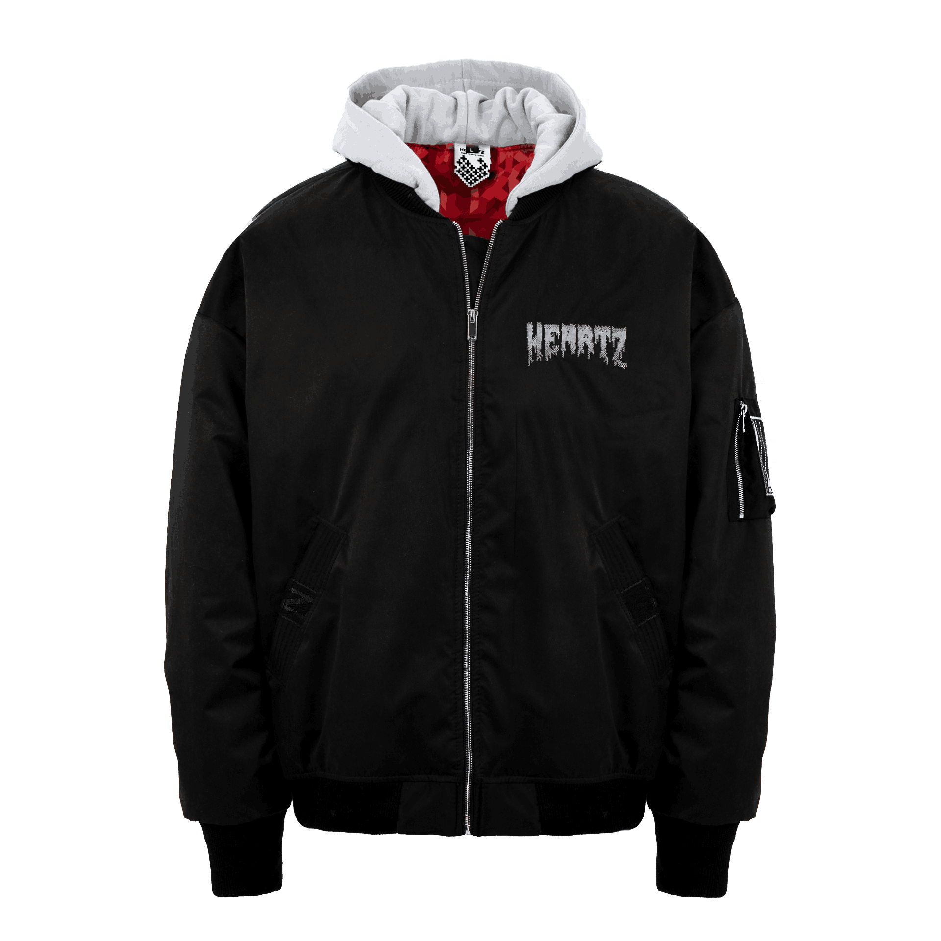 «INTRUDER V1.1» Oversized Embroidered Hooded Flight Jacket