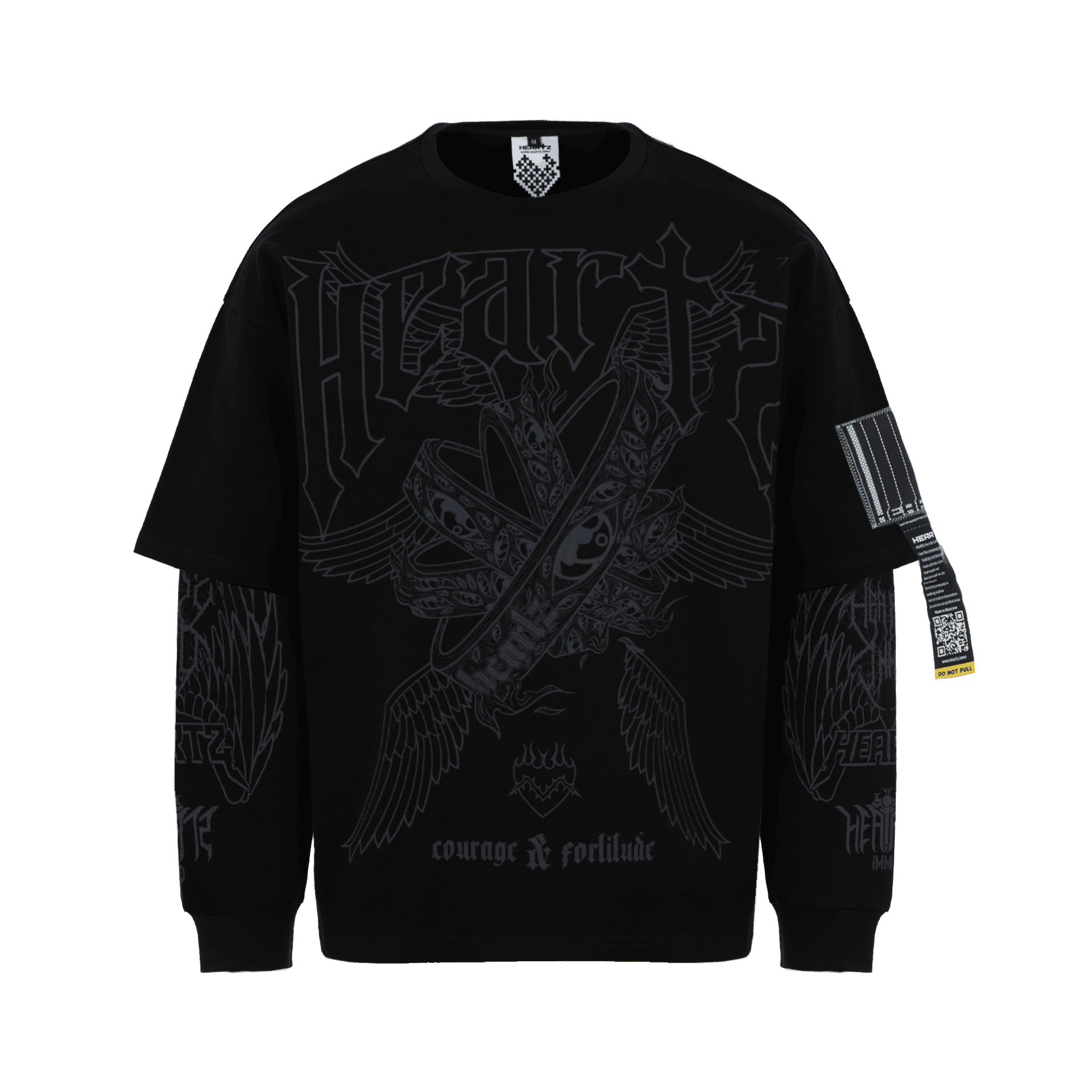 «Courage & Fortitude» Blackout Layered Kimono Longsleeve