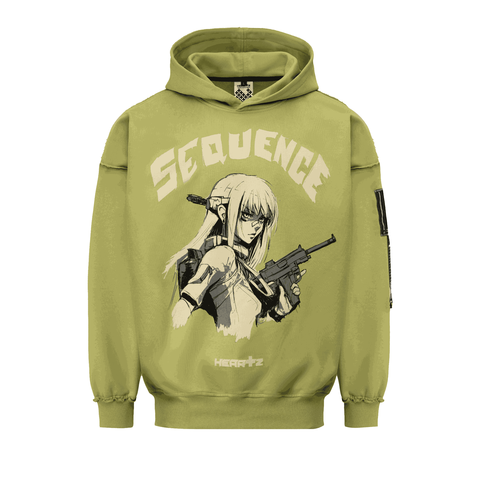«Sequence» V1.1 Sage Distressed Hoodie