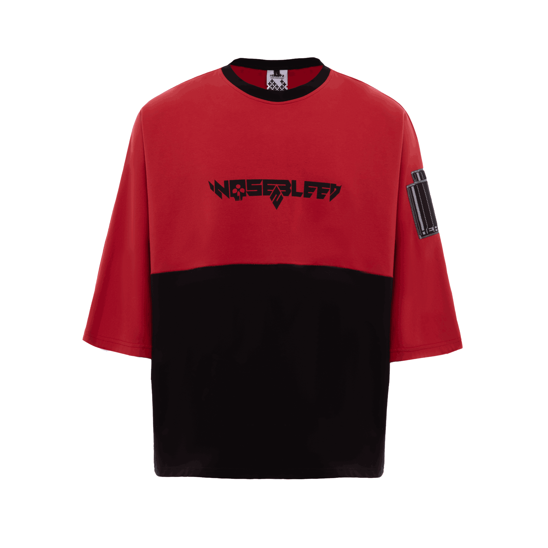 «SELF-HOMMAGE» RED DECONSTRUCTED 3/4 T-SHIRT