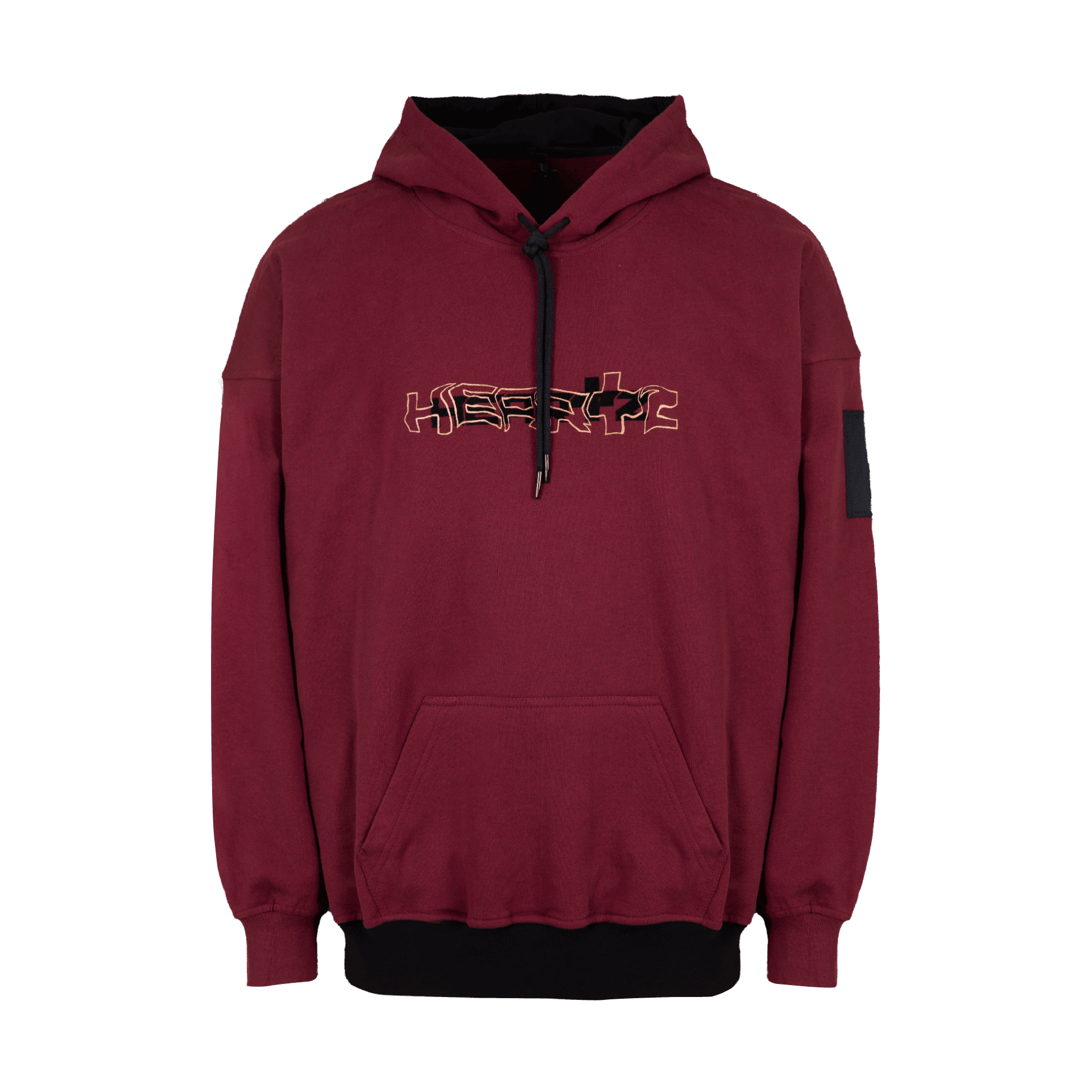 «Wave Logo» Black Series ED2 Dark Ruby Hoodie