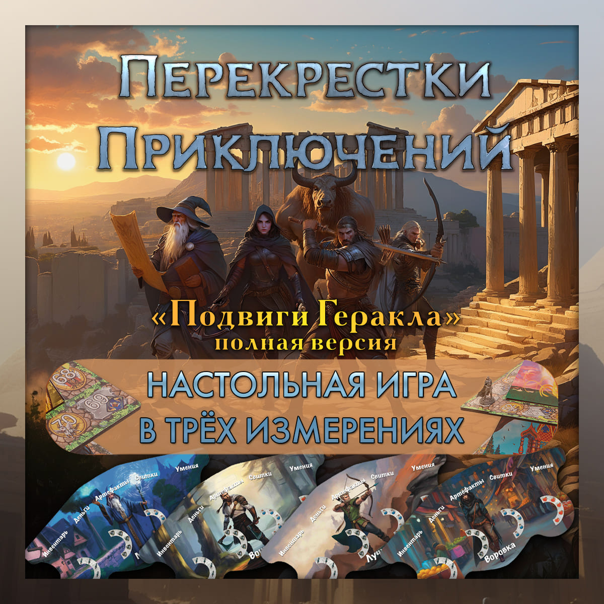 Настольная 3D игра бродилка 12 подвигов Геракла