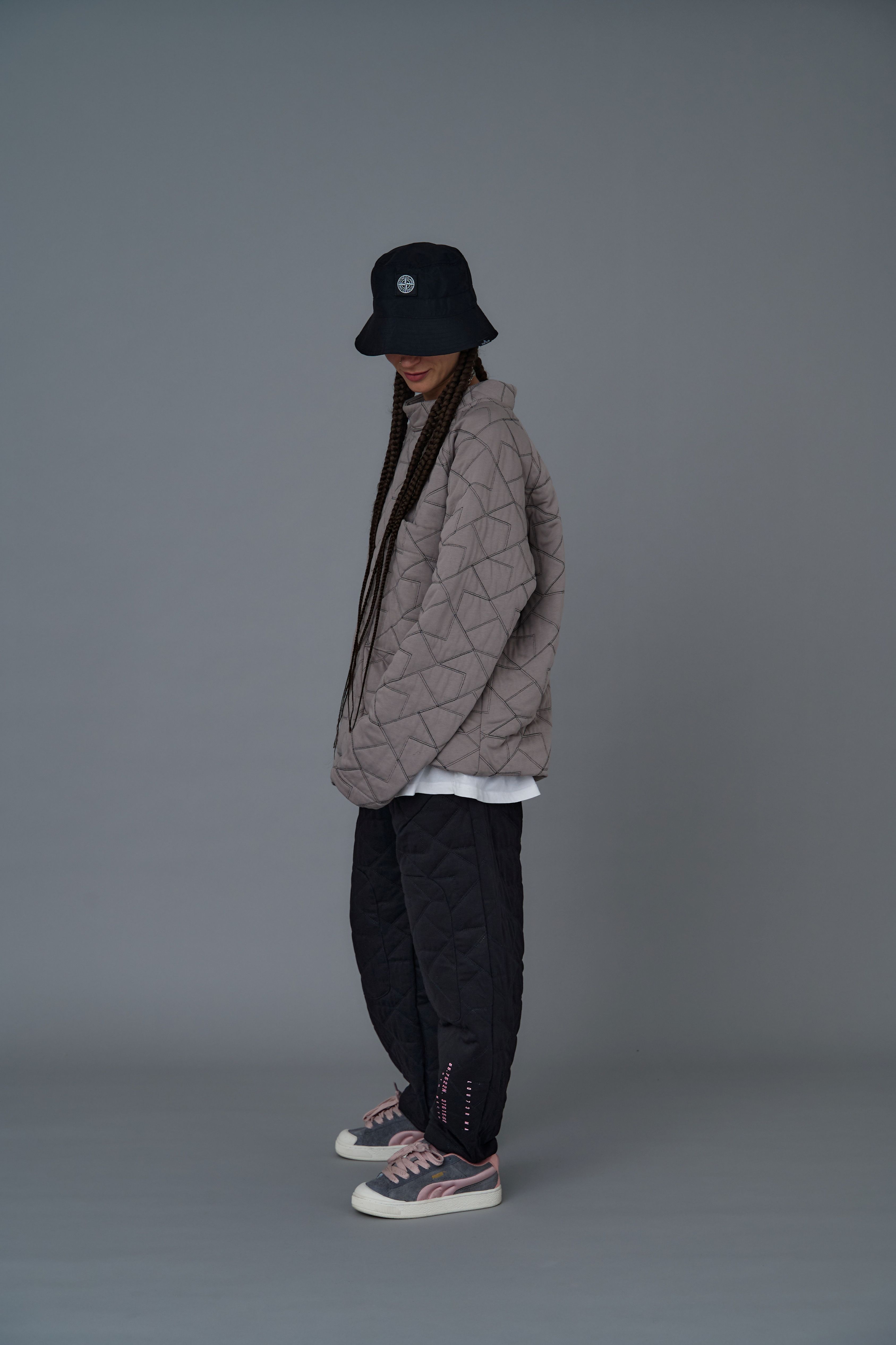 Свитшот стеганый unisex - LoUter Ma / размер L/ Серый