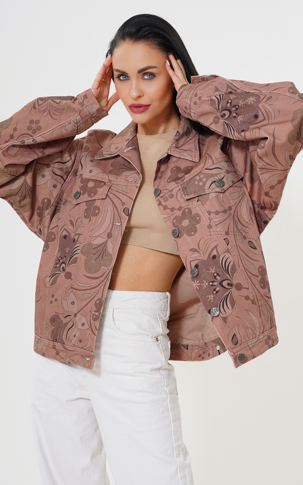 Женская джинсовая куртка MOCHA MOUSSE (oversize)
