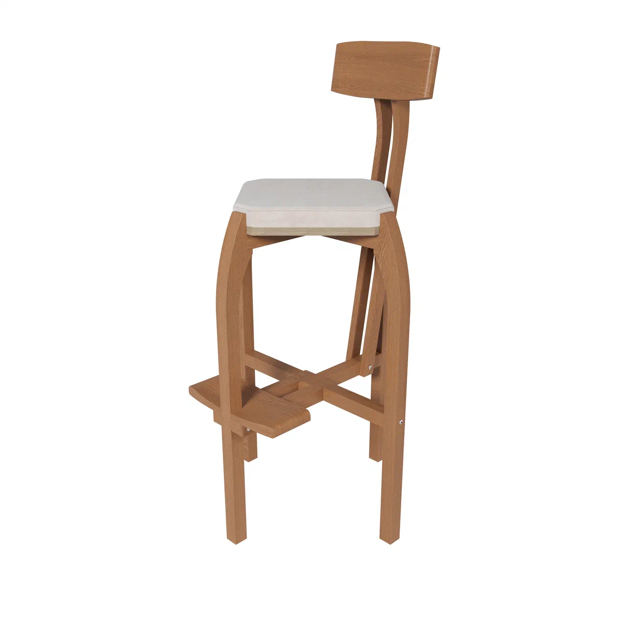 Барный стул HITE с мягким сидением / Стул барный со спинкой