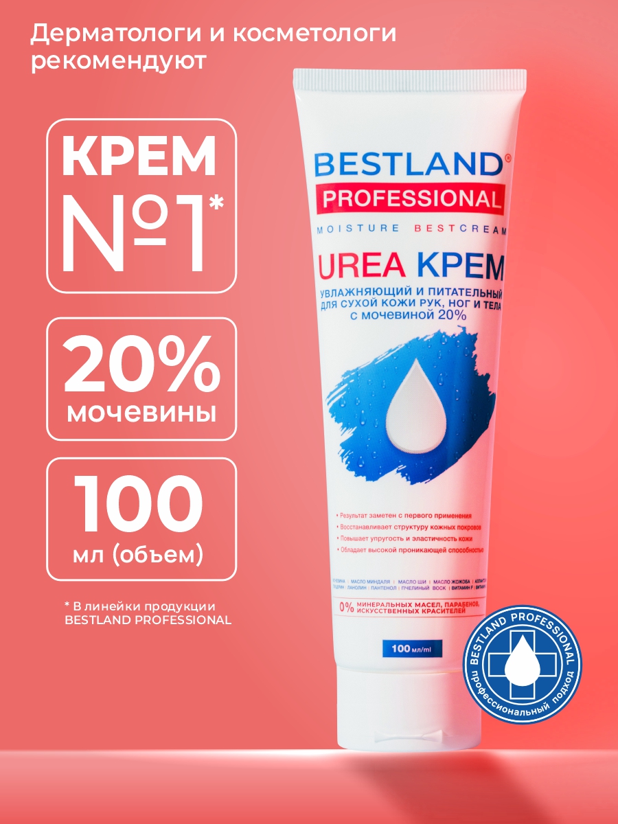 Крем для рук, ног и тела с мочевиной 20%.