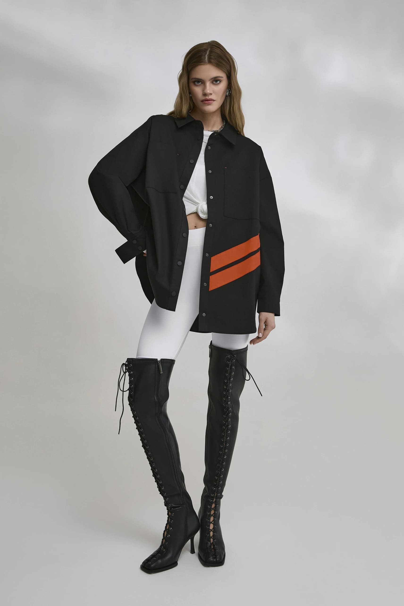 Рубашка oversize черная