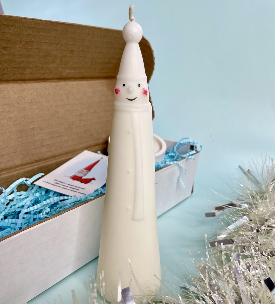Свеча Снеговик с подсвечником Limbon Candle