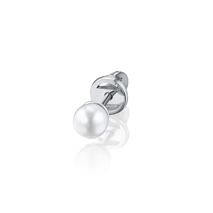Моносерьга серебряная с жемчугом PEARL