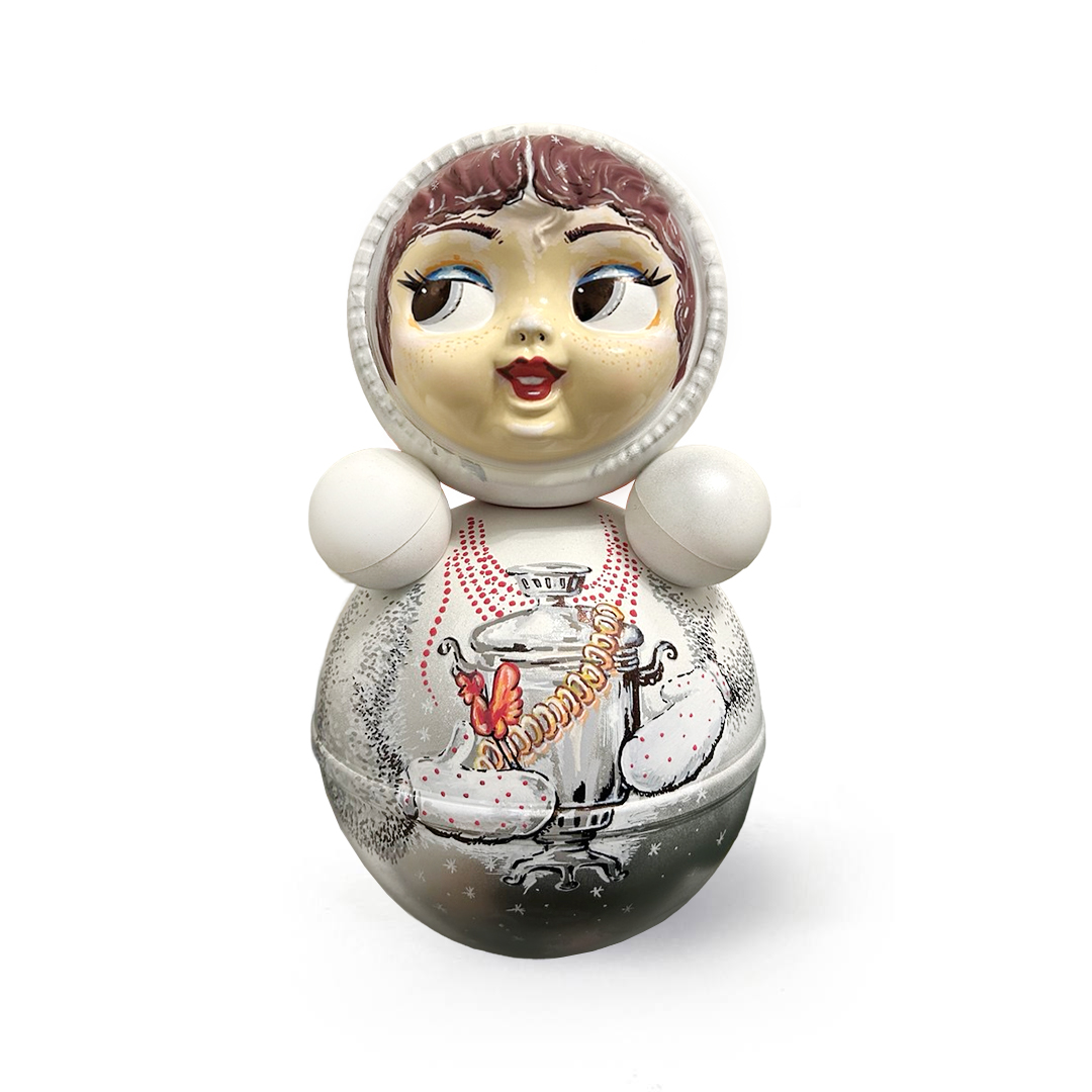 Неваляшка "С самоваром". Высота 36 см