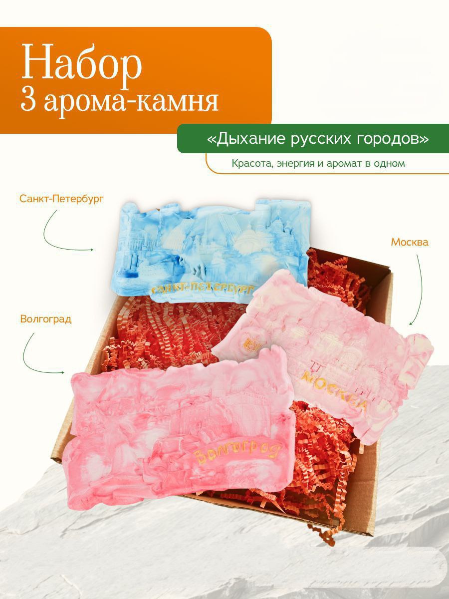 Сувенир из России Города и Славянские символы / Аромакамни