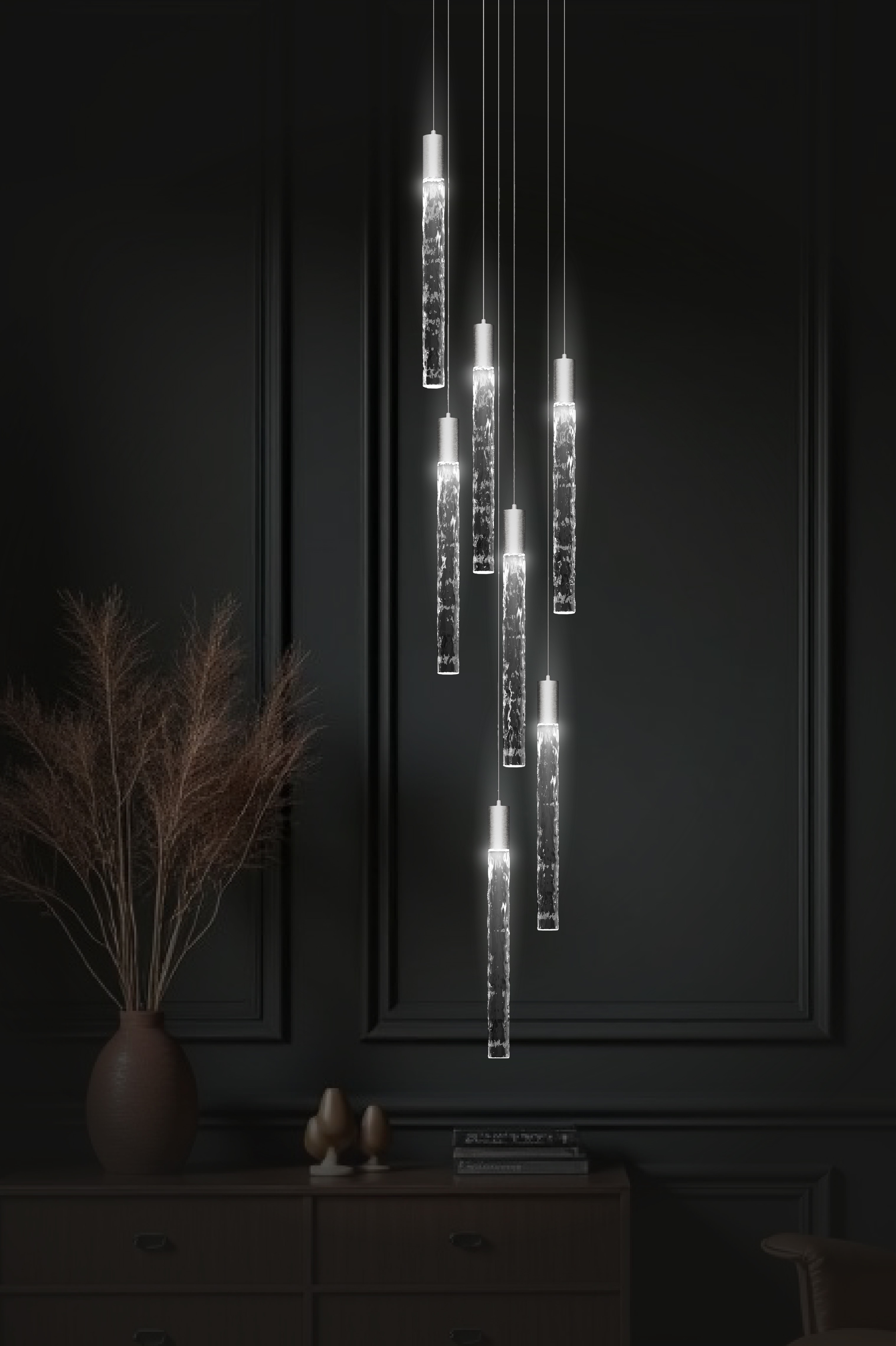 Люстра "Льдина" SK-GLASS® из 7 подвесов