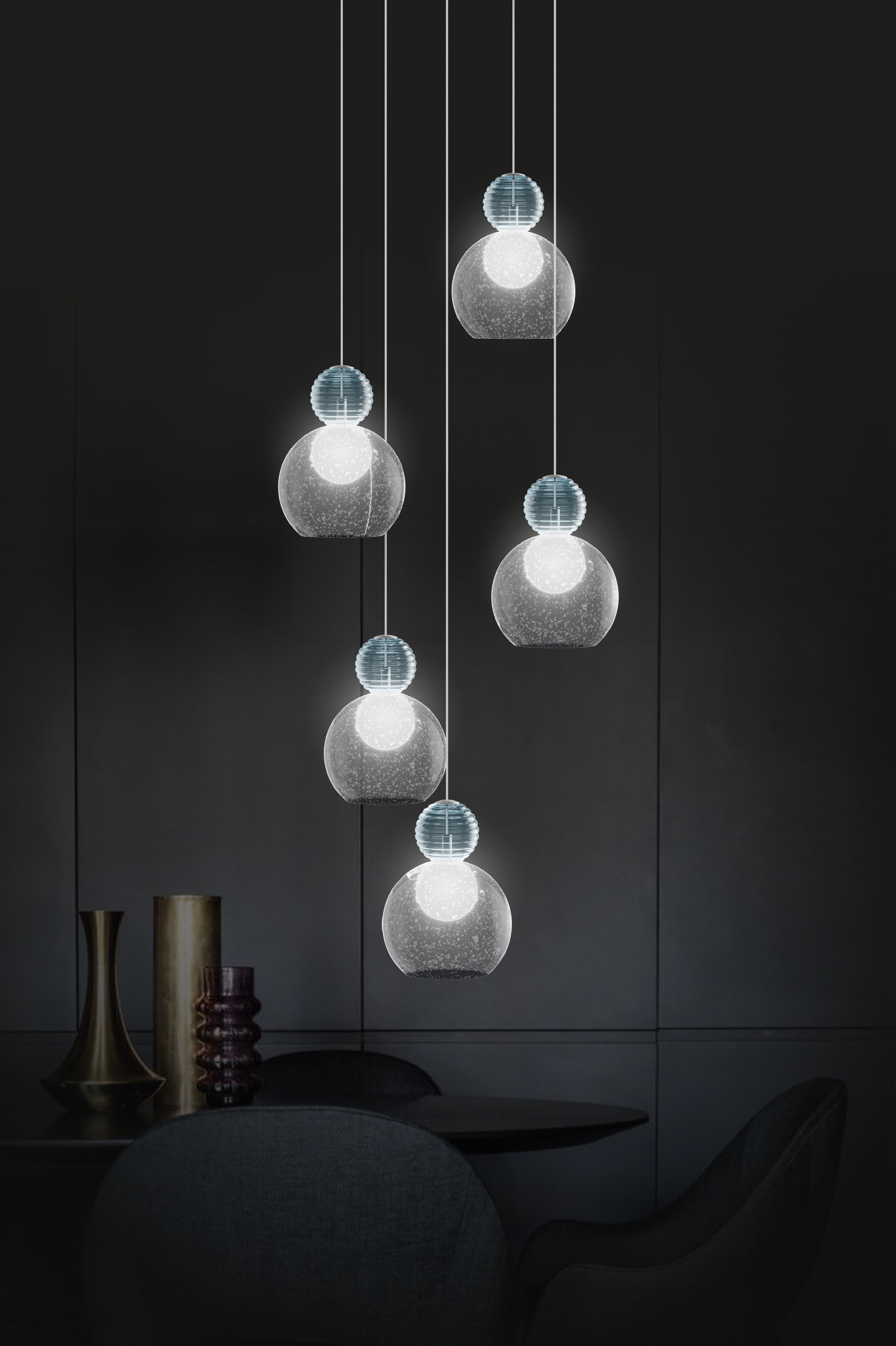 Люстра "Эхо" SK-GLASS® из 5 подвесов