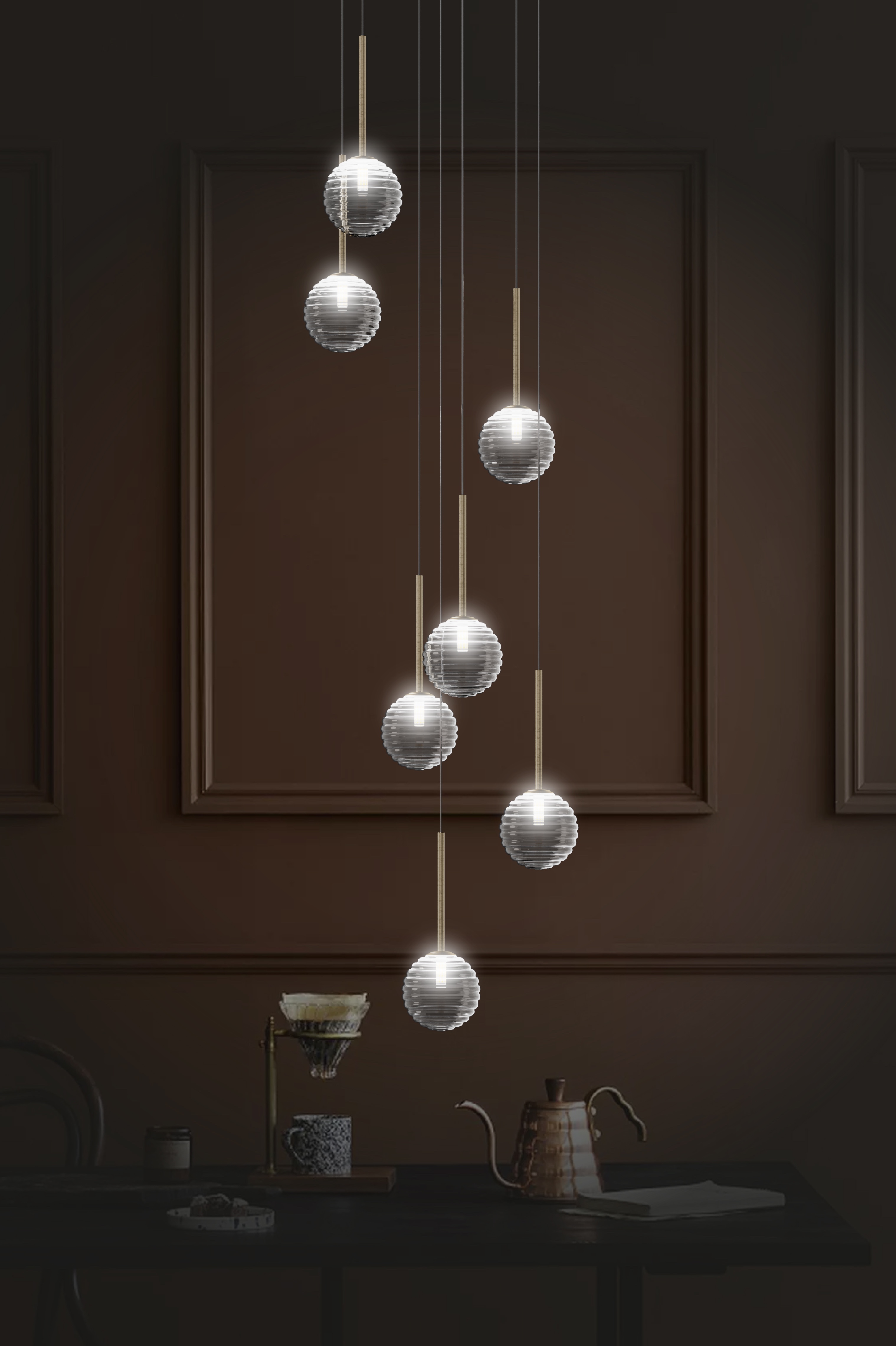 Люстра "Сфера" SK-GLASS® из 7 подвесов
