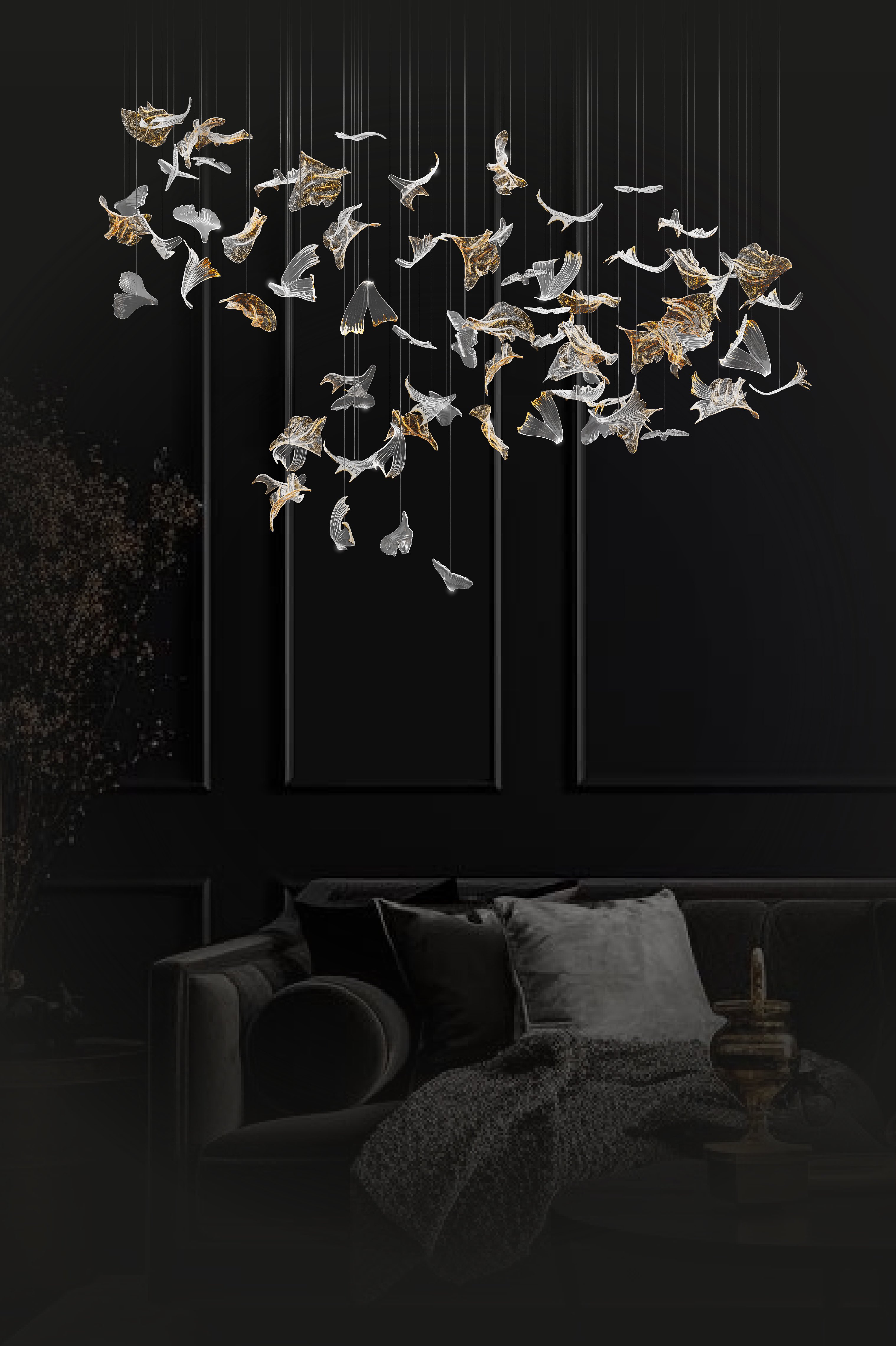 Люстра "Фриз" SK-GLASS® из 84 подвесов