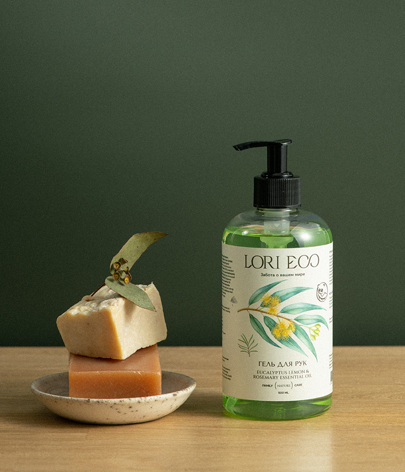 LORI ECO Гель для рук с эфирным маслом Эвкалипта и Розмарина