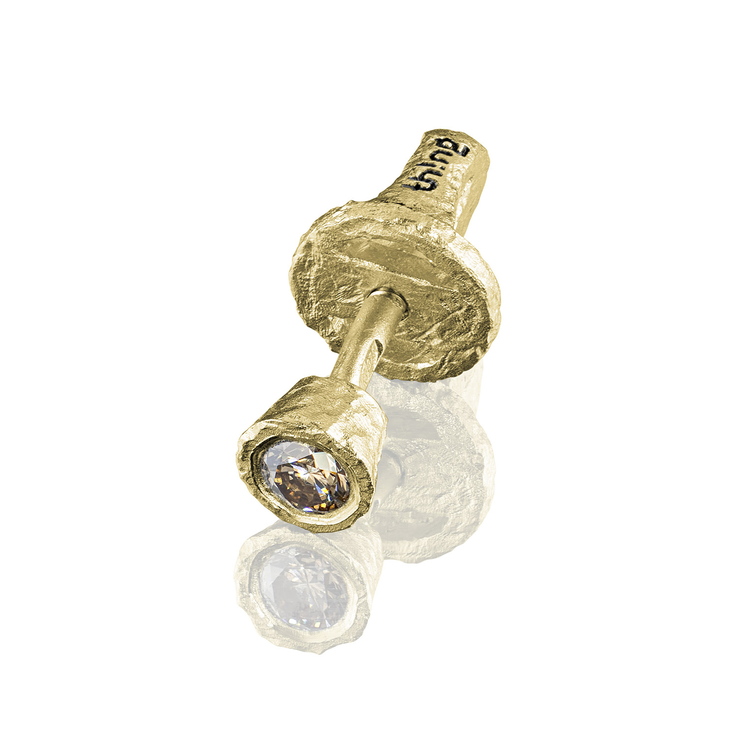 Позолоченная монопусета ARTEFACT COGNAC GOLD с бриллиантом