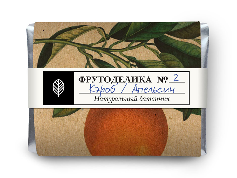 Натуральный батончик Фрутоделика №2 "Кэроб / Апельсин"