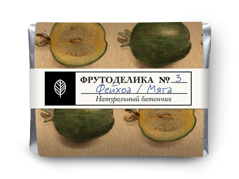 Натуральный батончик Фрутоделика №3 "Фейхоа / Мята"