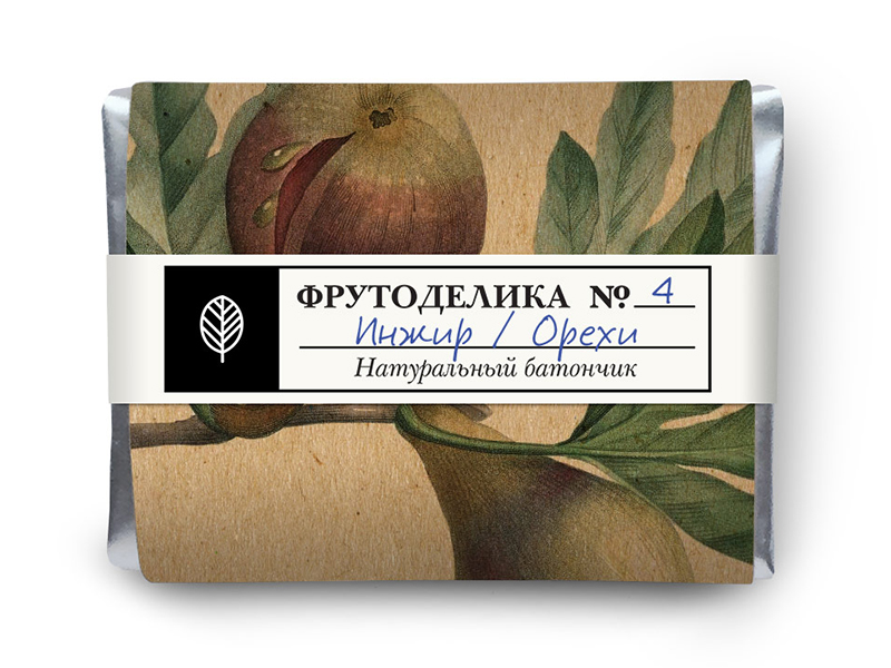 Натуральный батончик Фрутоделика №4 "Инжир / Орехи"