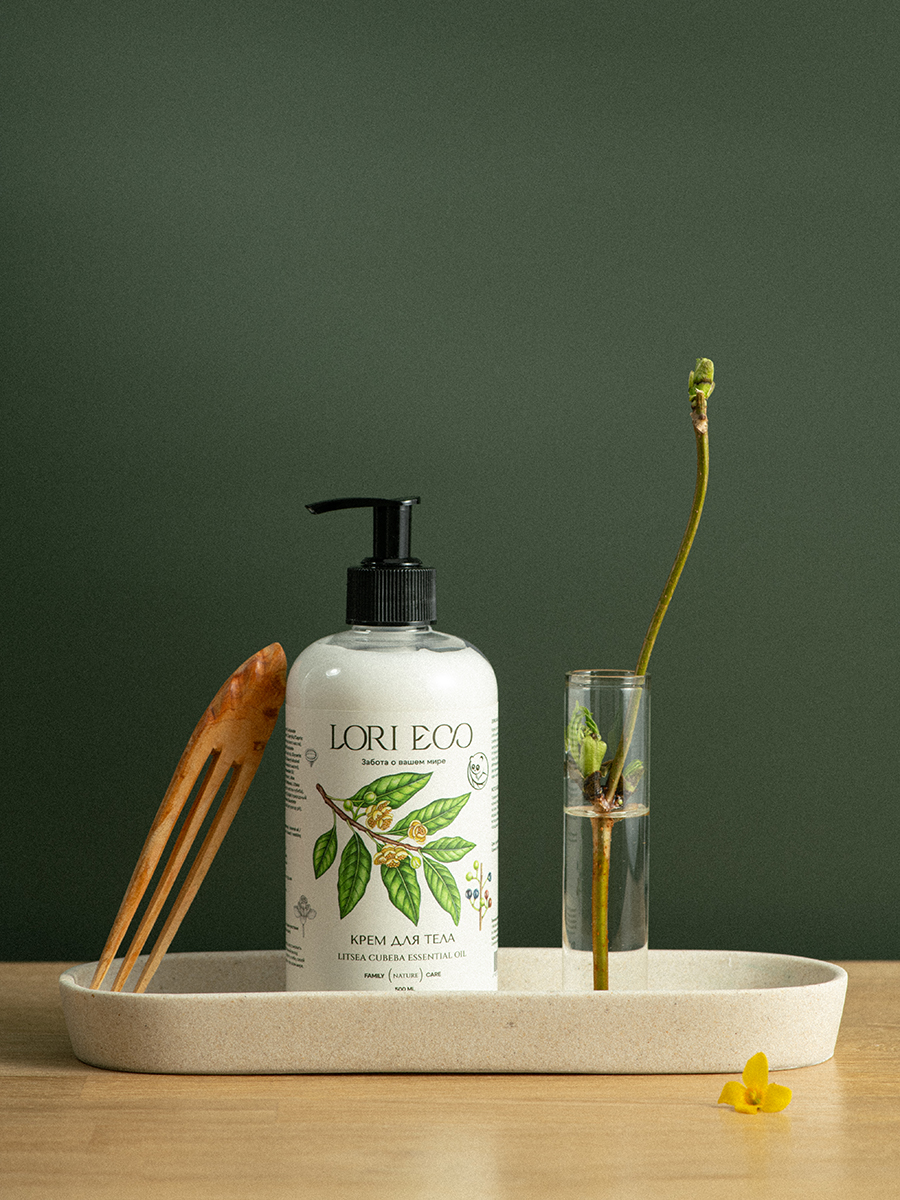 LORI ECO Крем для тела с эфирным маслом Литсеи Кубеба