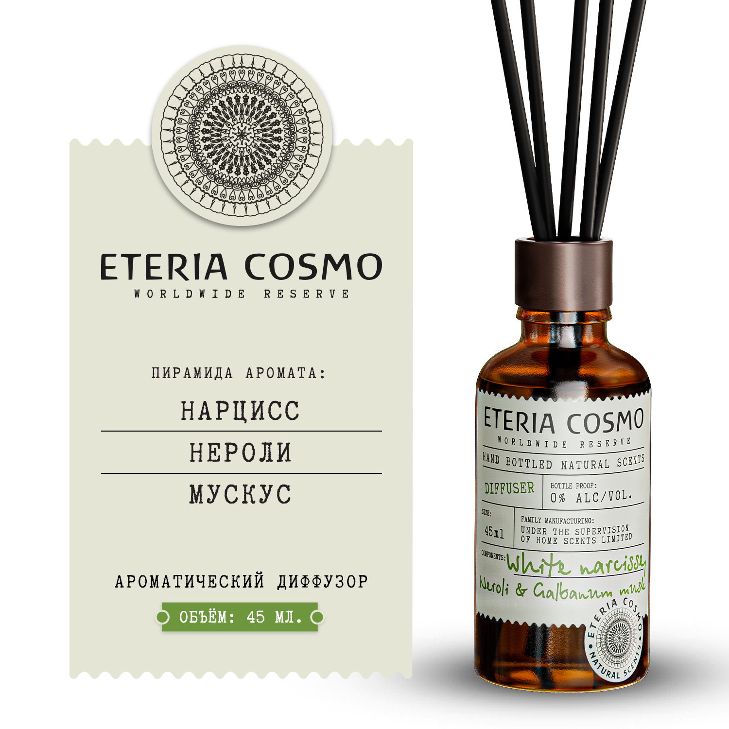Нарцисс нероли и мускус ETERIA COSMO диффузор 45 мл