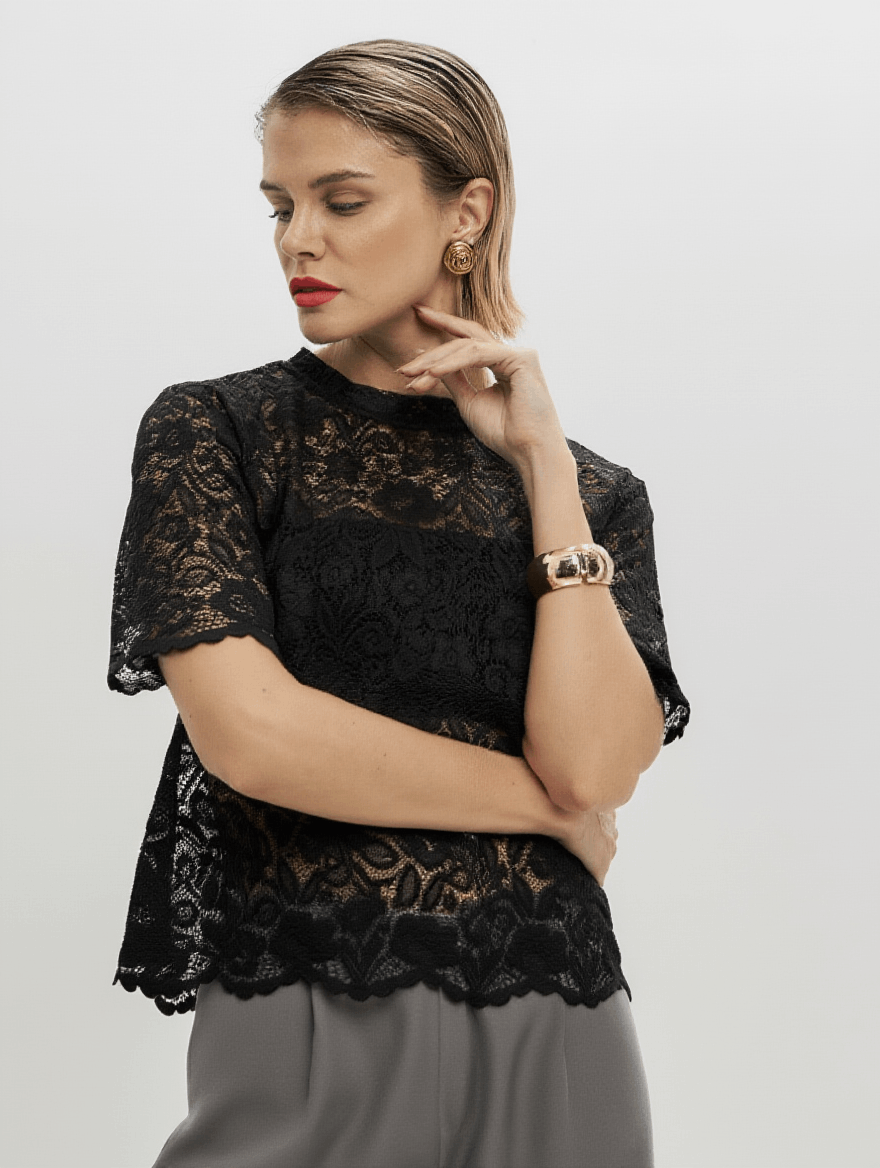 Блузка кружевная укороченная LACE POISE