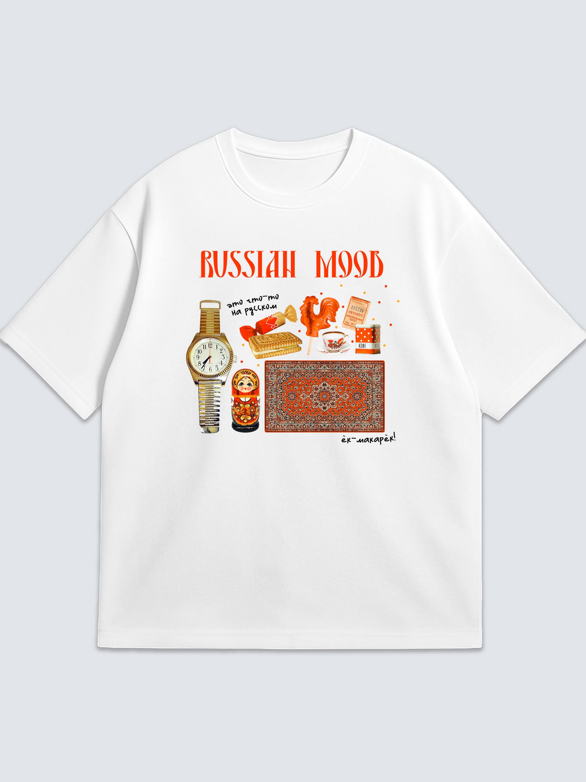 Футболка MUVIT MOOD Russia — белая, хлопок, унисекс