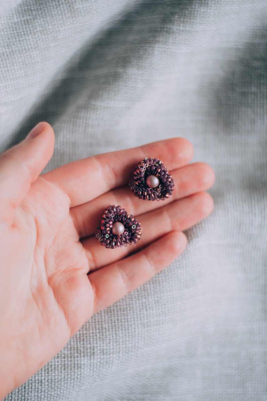 Серьги из японского бисера