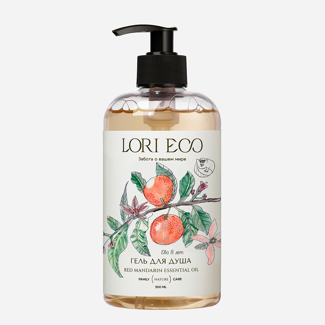 LORI ECO Гель для душа красный Мандарин с детскими рисунками