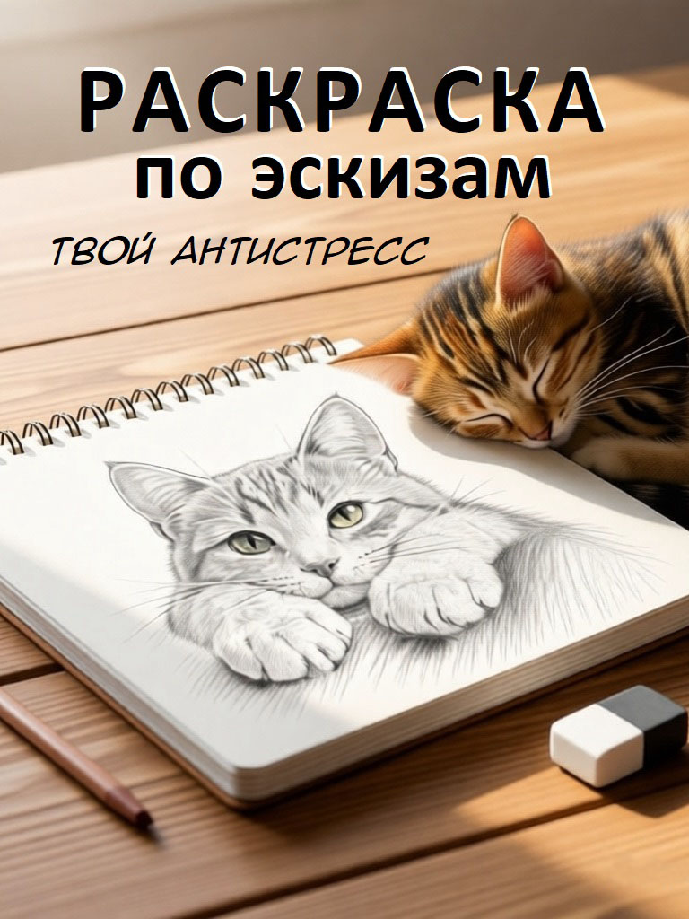 Раскраска-антистресс Кошки и котята
