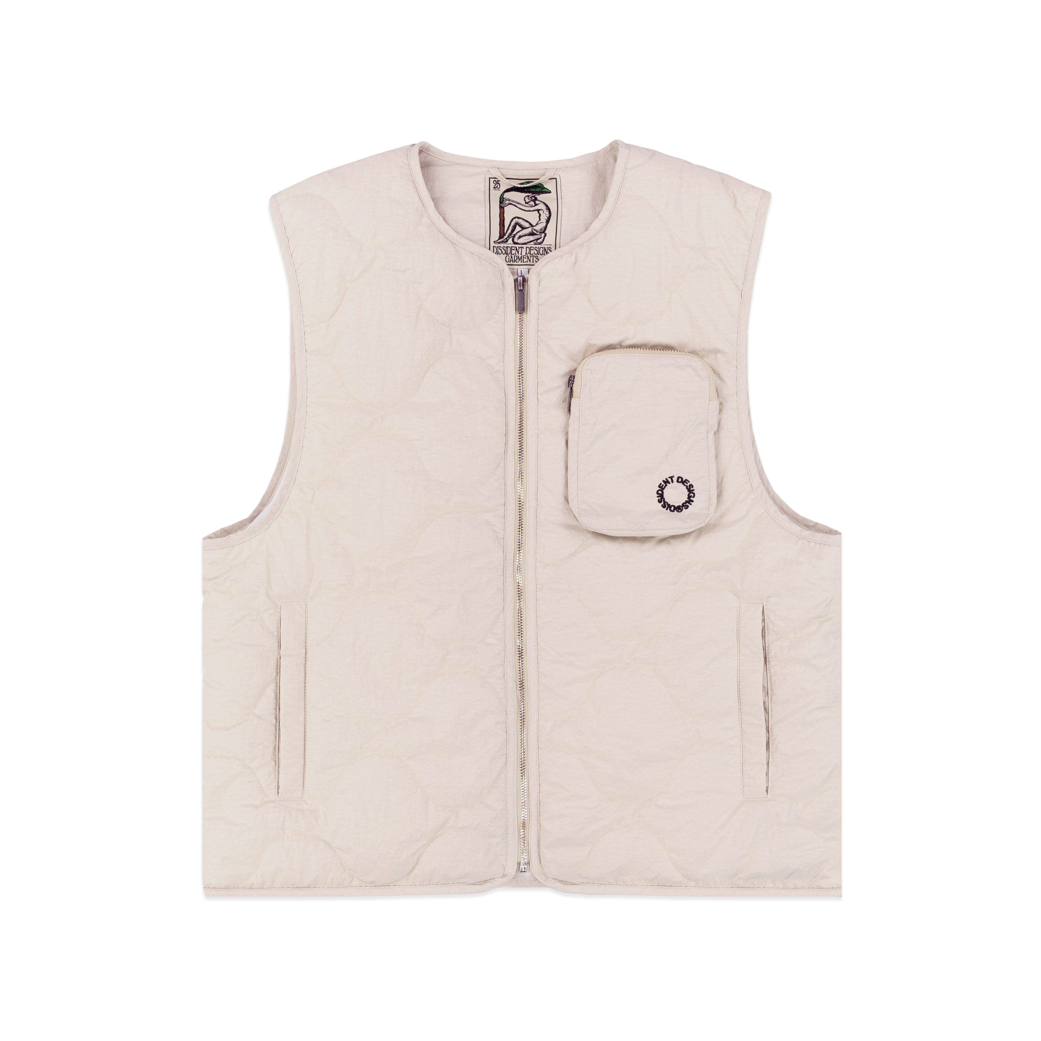 Quilted Marble Vest in White Sand
