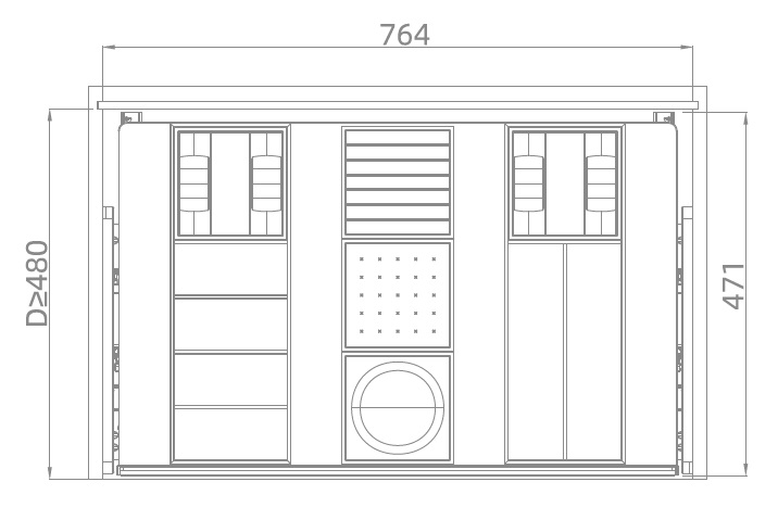 ALPHALUX Bach Выдвижной лоток для бижутерии в базу 800 мм, 764х471х81 (ШхГхВ), шоколад/мокко. Рис. 2