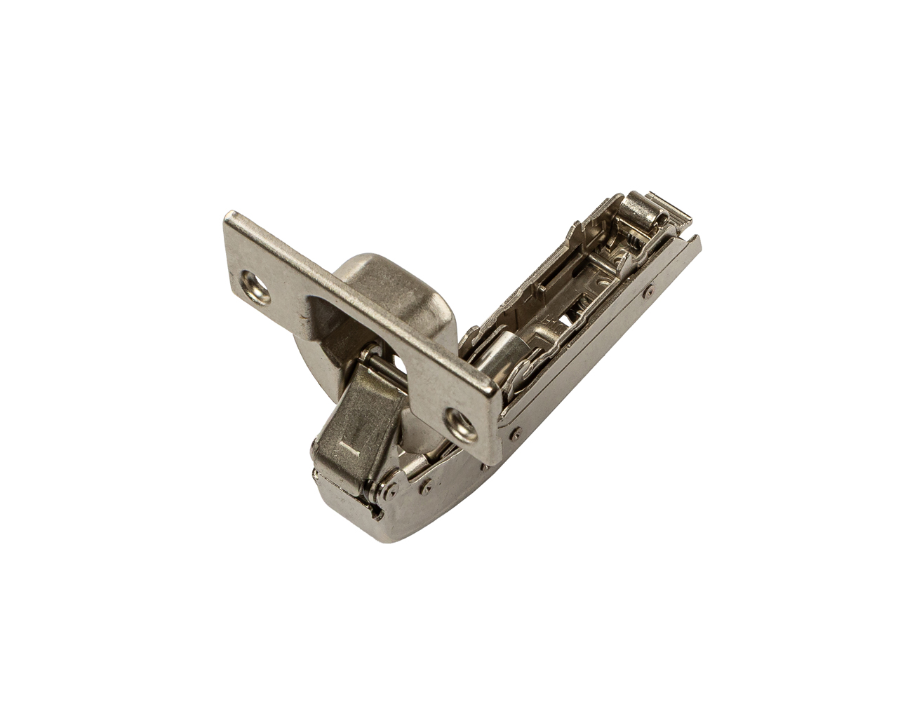 Петля для угловых дверей +90° Alphalux Clip-On, Soft-Close, угол открывания 100°, 45 мм, чашка 35 мм, никель. Рис. 2 Петля для угловых дверей +90° Alphalux Clip-On, Soft-Close, угол открывания 100°, 45 мм, чашка 35 мм, никель. Рис. 2