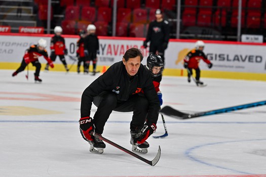 Тренировка воспитанников Хоккейной Академии «Авангард» 2019 года рождения на G-Drive Арене