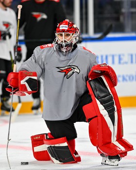 Раскатка «Авангарда» перед матчем в Новосибирске