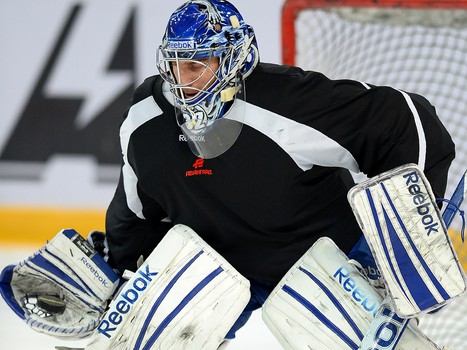 Раскатка "Авангарда" перед матчем с "Витязем" 10 октября 2013