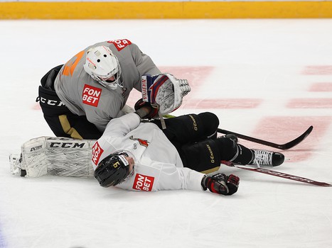 Раскатка «Авангарда» перед матчем с «Автомобилистом»