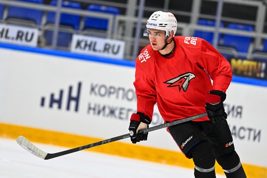 Раскатка «Авангарда» перед матчем в Нижнем Новгороде