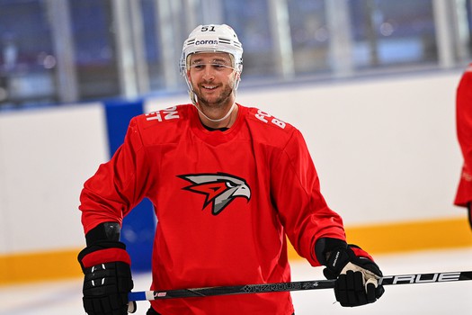 Раскатка «Авангарда» перед матчем в Новосибирске