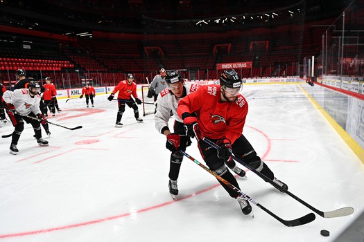 Раскатка «Авангарда» перед матчем с «Автомобилистом»