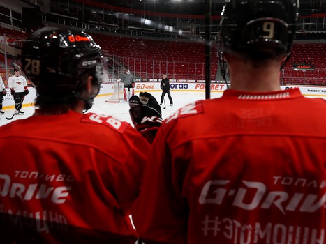 Раскатка «Авангарда» перед матчем с «Йокеритом»