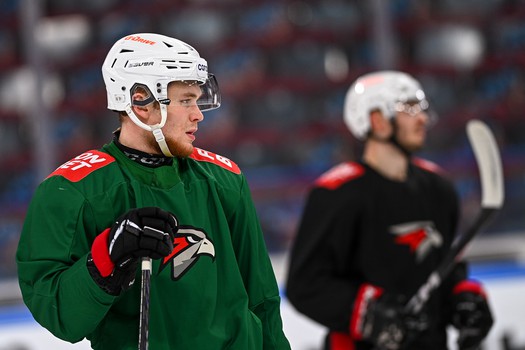 Раскатка «Авангарда» перед матчем в Магнитогорске