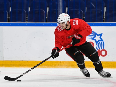 Раскатка «Авангарда» перед матчем в Уфе